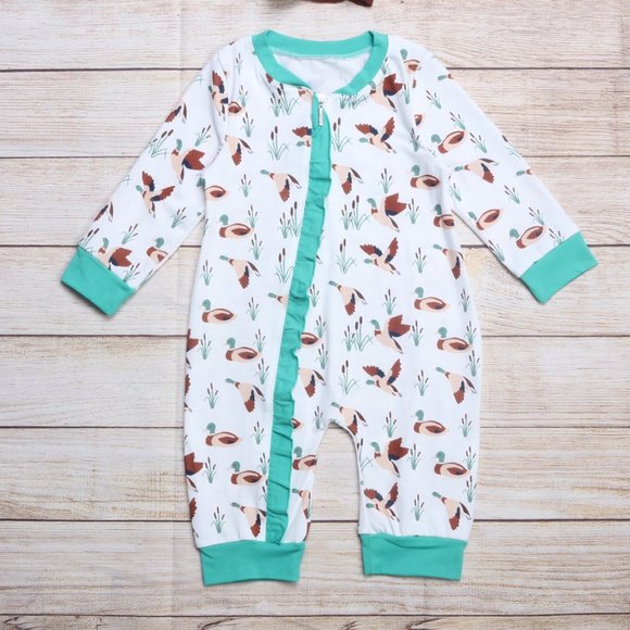 Zippered Romper- Ducks